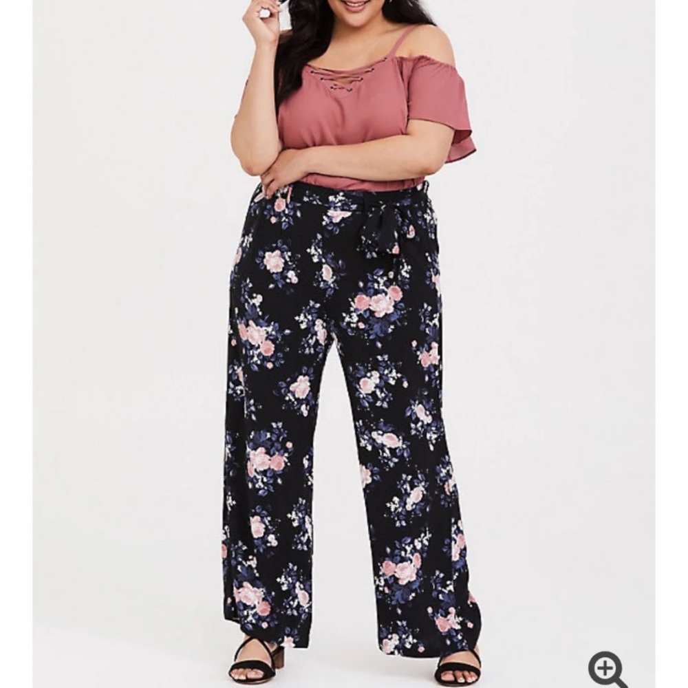 Torrid floral wide leg pants